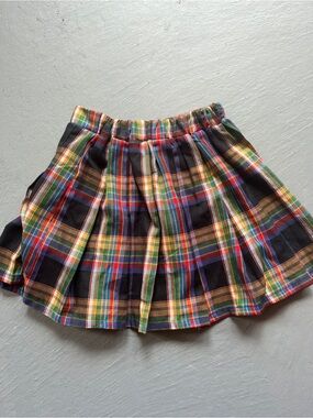 Forever 21 Multicolor Plaid Circle Skirt — Yellow, Red, Green, Blue
